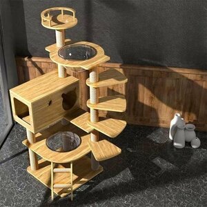  cat tower transparent space ship strong .. put wooden flax cord nail .. ball cat bed large many head .... put type nail .. cat tower nail sharpen height 135cm