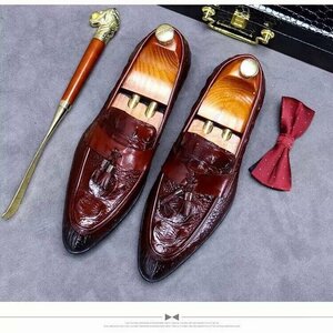 XX-25826-2 wine red /職人手作り 41サイズ25.5cm程度 【新品未使用】 高品質 人気新品 メンズ シューズ ビジネスシューズ 職人手作り 本