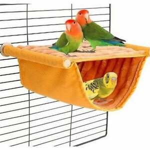 鳥小屋 小動物 家の巣 バードテント インコ 止まり木 鳥 おもちゃ インコ ハムスター デグーに適しています オレンジ Sサイズ