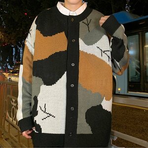 セーター メンズ ニット オフィス トップス スリム カジュアル タウンユース　ブラック2XL