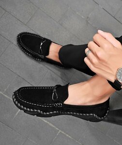 XX-QZTS-22083 black /40 size 25.cm degree new goods high quality popular new goods the first sale shoes men's original leather Loafer slip-on shoes handmade gong 