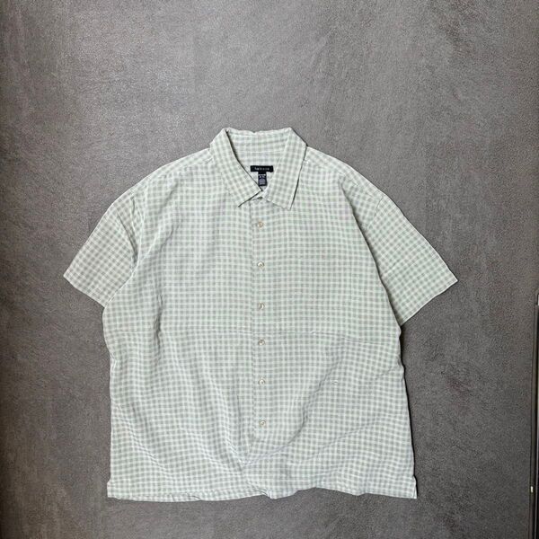 USED ユーズド VAN HEUSEN 半袖シャツ チェックシャツ 2XL