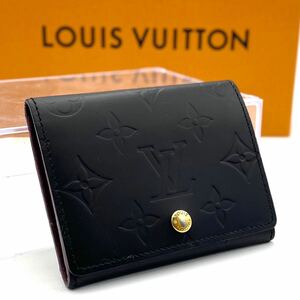 極美品 ヴィトン アンヴェロップ ヴェルニ カードケース 名刺入れ ブラック モノグラム ビトン ジッピー LOUIS VUITTON