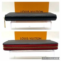 極美品 ルイ ヴィトン ヴェルニ ラウンドファスナー 長財布 ブラック レッド 系 モノグラム ビトン ジッピー LOUIS VUITTON_画像5