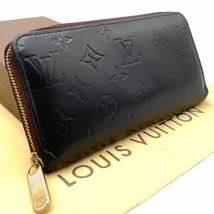 美品 ルイ ヴィトン ヴェルニ ラウンドファスナー 長財布 ブラック アマラント 系 モノグラム ビトン ジッピー LOUIS VUITTON_画像1