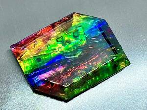 【鑑別書付き】アンモライト Ammolite 109.20Ct オパール化 原石 化石 宝石 ルース 菊石 天然