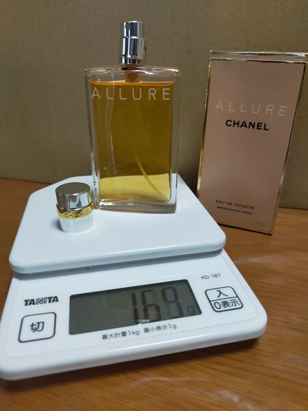 【全体美品♪】ほぼ満タン 168g(^^ゞ 50ml トワレ「CHANEL ALLURE：シャネル アリュール」 EDT-SP（スプレー） _/_/ 交渉OK、匿名OK！ _/_/