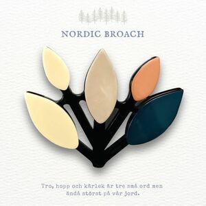 Nordic broach 北欧風 アクリル ブローチ カラフル リーフ 大ぶり