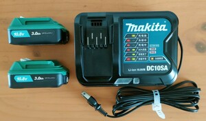 マキタスライド式充電器 DC10SA　KPQ 10.8V 3.0Ahマキタ互換バッテリー２個