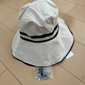 新品　帽子 ハット オフホワイト×ブラック　RAKUKU パイピング