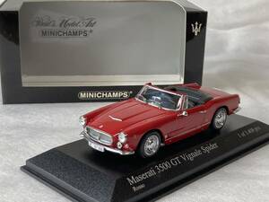 当時物★未使用！MINICHAMPS・1/43・マセラッティー 3500 GT・1961年式・MASERATI Vignale Spider・Red・ミニチャンプ