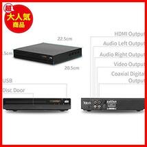 DVDプレーヤー HDMI 1080Pサポート CPRM対応 DVD/CDディスクプレーヤー再生専用 RCA/HDMIケーブル付属 RCA/HDMI/USB端子搭載_画像2
