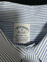 Brooks Brothers ノンアイロン　ストレッチコットン　ピンポイントオックスフォード　スポーツシャツ　Regent Fit ブルーストライプ_画像2