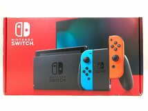 △【8】初期化済み Nintendo Switch/ニンテンドースイッチ 新型 ジョイコン ネオンブルー/ネオンレッド 同梱不可 1スタ_画像1