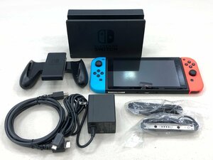 △【11】初期化済み Nintendo Switch/ニンテンドースイッチ 新型 ジョイコン ネンブルー/ネオンレッド 箱無し 同梱不可 1スタ