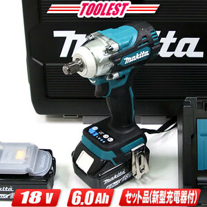 マキタ　18V 充電式インパクトレンチ　TW300DRGX　6.0Ah Li-ion充電池(BL1860B)2個　充電器(DC18RF)　新型ケース(黒)