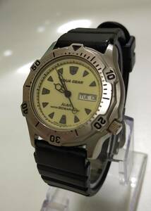 腕時計 SEIKO ALBA AQUA GEAR V733-6A40 デイデイト クォーツ 稼働品 セイコー アルバ アクアギア