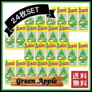 Little Trees Green Apple リトルツリー グリーンアップル 24枚セット　　　エアフレッシュナー 芳香剤 USDM 消臭剤 JDM エアフレ D293