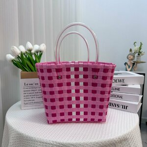  plastic hand-knitted bag small person shape bag hand-knitted bag for children vegetable basket . earth production braided basket handbag 