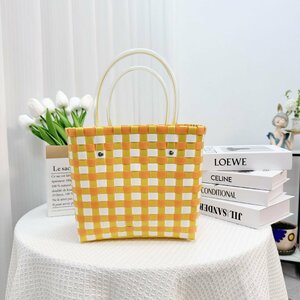  plastic hand-knitted bag small person shape bag hand-knitted bag for children vegetable basket . earth production braided basket handbag 