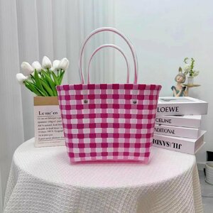  plastic hand-knitted bag small person shape bag hand-knitted bag for children vegetable basket . earth production braided basket handbag 