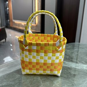  plastic hand-knitted bag bag hand-knitted bag for children vegetable basket . earth production braided basket handbag 