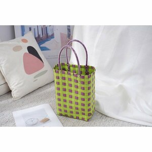  plastic hand-knitted bag bag hand-knitted bag for children vegetable basket . earth production braided basket handbag 