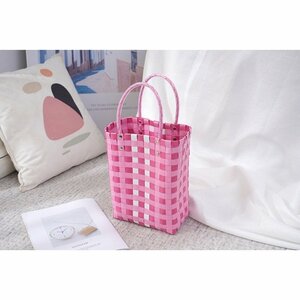  plastic hand-knitted bag bag hand-knitted bag for children vegetable basket . earth production braided basket handbag 