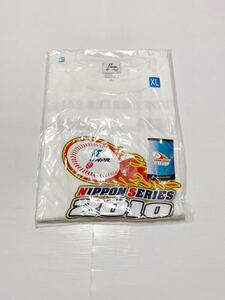 送料無料 日本シリーズ2010 ロゴ Tシャツ XL 即決 半袖 シャツ 千葉ロッテマリーンズ 中日ドラゴンズ