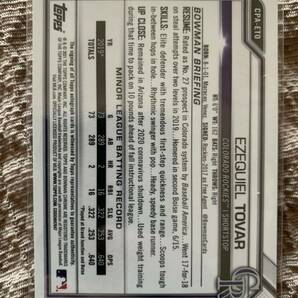 2021 BOWMAN 1st AUTO EZEQUIEL TOVAR ROCKIES topps MLBの画像2