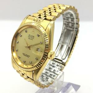 ○D241-127 ELGIN/エルジン 3針 Date デイト メンズ クォーツ 腕時計 FK284