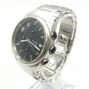 ○F241-91 D&G ドルガバ TIME タイム 3針 Date デイト メンズ クォーツ 腕時計 リューズ不良あり 