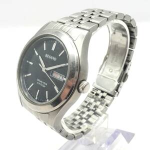 0F241-56 REGUNO/ Regno 3 hands Daydate day date men's solar wristwatch J800-S106575 immovable junk 