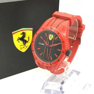 ○F241-45 FERRARI/フェラーリ RED REV 3針 メンズ クォーツ 腕時計 SF.27.1.47.0421 付属品あり