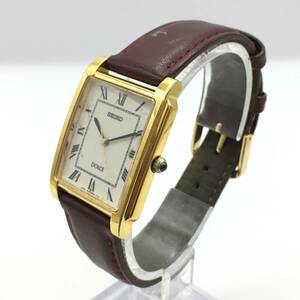 ○P241-262 SEIKO/セイコー Dolce ドルチェ 3針 メンズ クォーツ 腕時計 レザーベルト 5E31-5000 稼働品