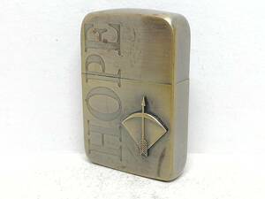 A243-93　ZIPPO/ジッポー　オイルライター　1941レプリカHOPE/ホープアロー　エイジドブラス　A/HP【中古品】