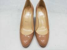 I243-101　Christian Louboutin/ルブタン　レディースシューズ　SIMPLE PUMP 85 36 1/2(22.5㎝)ヒール パテントレザー/ベージュ【中古品】_画像5