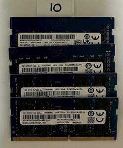 10 - memory RAMAXEL total 64GB (16GB x4 sheets ) SO-DIMM DDR4 PC4-3200AA junk treatment 