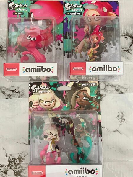 新品　amiibo スプラトゥーン タコ　タコガール　ヒメ/イイダセット