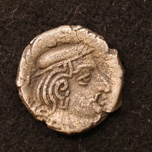インド・スキタイ王国 西クシャトラパ ドラクマ銀貨（388-415年）古代ギリシャ,古代ローマ[E4102]コイン