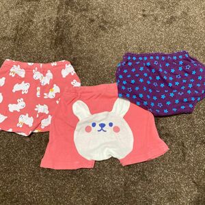 ベビー　60〜70 ブルマ　パンツ　3枚セット 女の子 ショートパンツ ガールズ