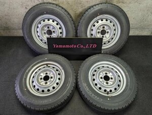 165R13 6PR LT ダンロップ エナセーブ VAN01 2020年製 13インチ スチールホイール 5J 4H PCD100 プロボックス AD ランサー 商用車 低燃費