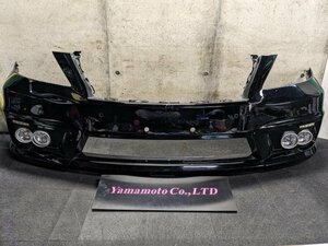 レクサス UVF46 LS600hL 前期 社外 FRP製 フロントバンパー 2連フォグ 黒/214 【ジャンク】 個人宅発送不可