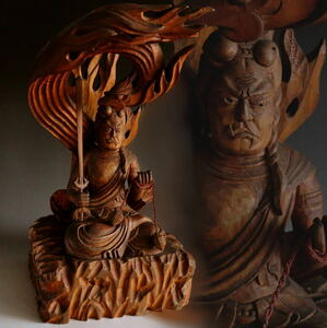  immovable Akira . Buddhism fine art tree carving . immovable Akira .. image .... tree carving sculpture Buddhism law .. profit .. immovable Akira . seat image height approximately 50cm tree carving fine art tree carving Buddhist image 