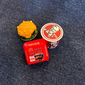 デコパーツ　3個セット　ハンバーガー　ケンタッキー　マクドナルド　ミニチュア