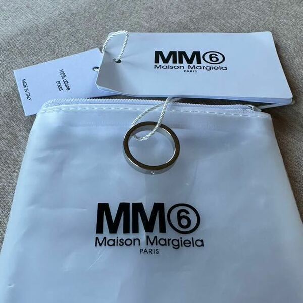 4新品 メゾンマルジェラ MM6 ナンバリング ロゴ リング シルバー 指輪 23SS size 4 13号 Maison Margiela 6レディース 真鍮 アクセサリー