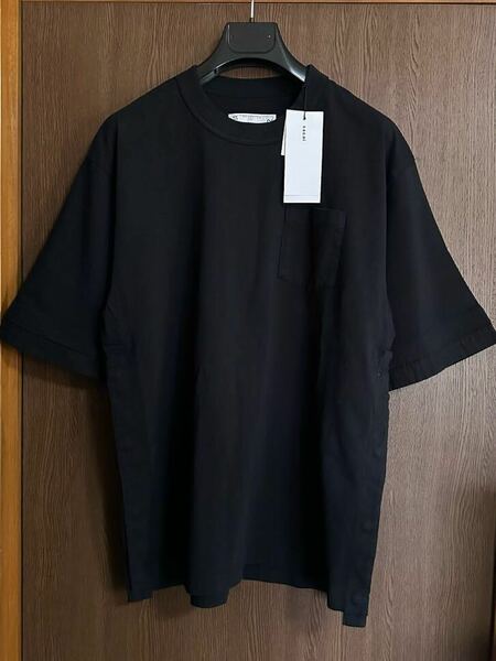 黒2新品 sacai サカイ メンズ レイヤード Tシャツ 半袖 ブラック 23SS size 2 M 黒 カットソー