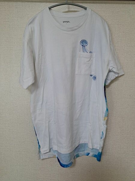 graniphTシャツ　バックプリント　クラゲ　サイズS