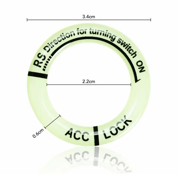 配線不要 汎用 発光キーベゼル 蓄光 光る 鍵穴 ドレスアップ カスタム 車用 キーリング 無限 エンジンスターターカバー