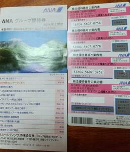 最新・ANA株主優待券4枚＋グループ優待券1冊　送料無料【特定記録郵便】